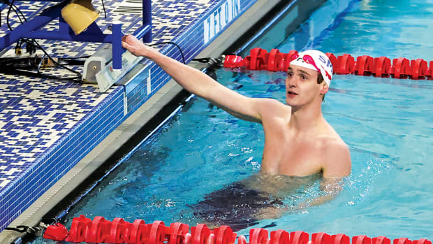 Mustangs' men's 400 freestyle swimmer looks to see if he qualified for the Olympics in event held at SMU.